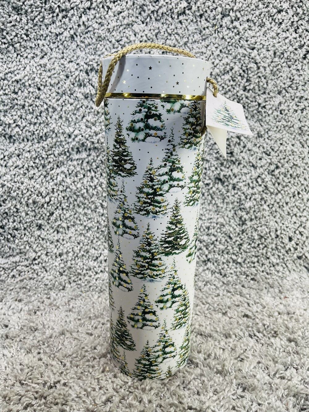 New Decorative Wine Bottle Gift Box Tube Cylinder Holder Carrier Christmas Decor